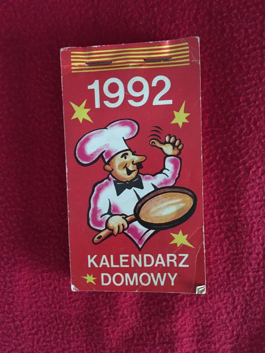 1992 Stary kalendarz domowy zdzierak, kartkowy, wyrywane kartki