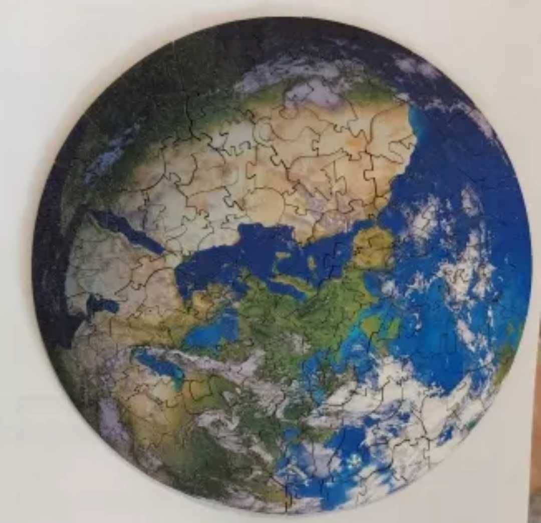 Drewniane puzzle 3D, globus, ziemia, A4, 136 elementów