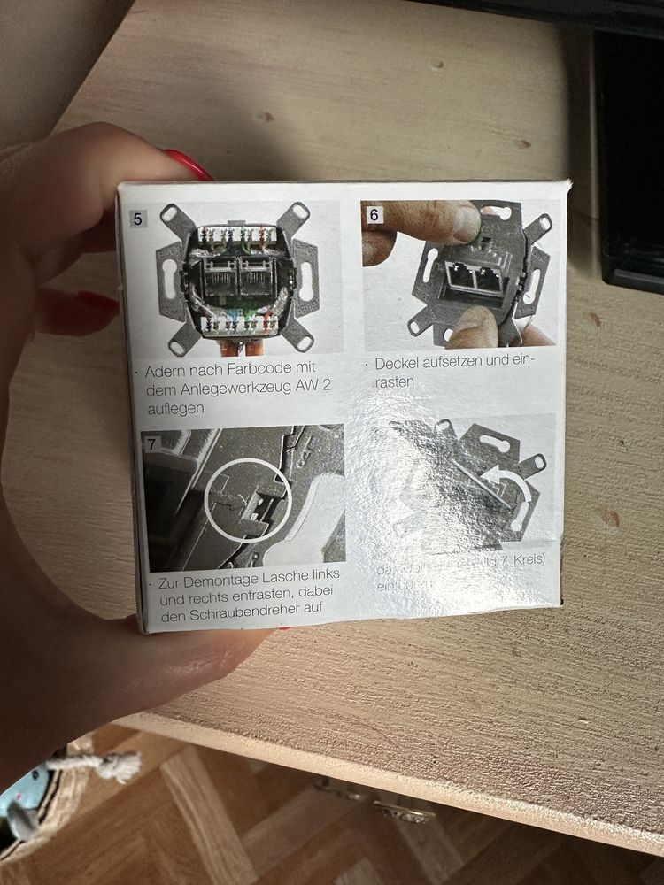 Gniazdo sieciowe/internetowe RJ45 pojedyńcze