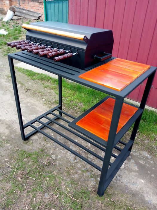 Мангал,гриль з шампурами та ришіткою