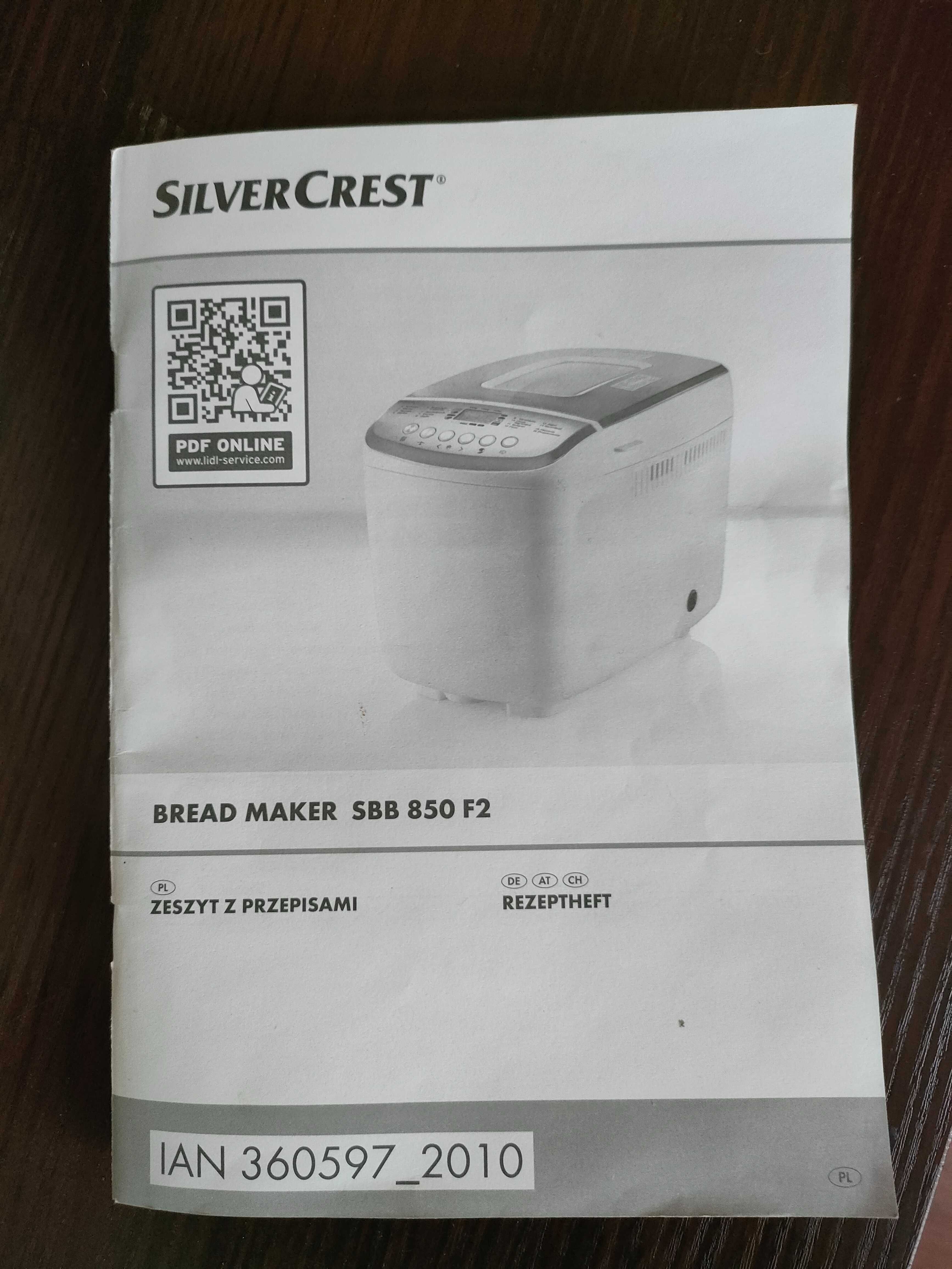Wypiekacz Automat Maszyna do chleba SilverCrest 850W F2