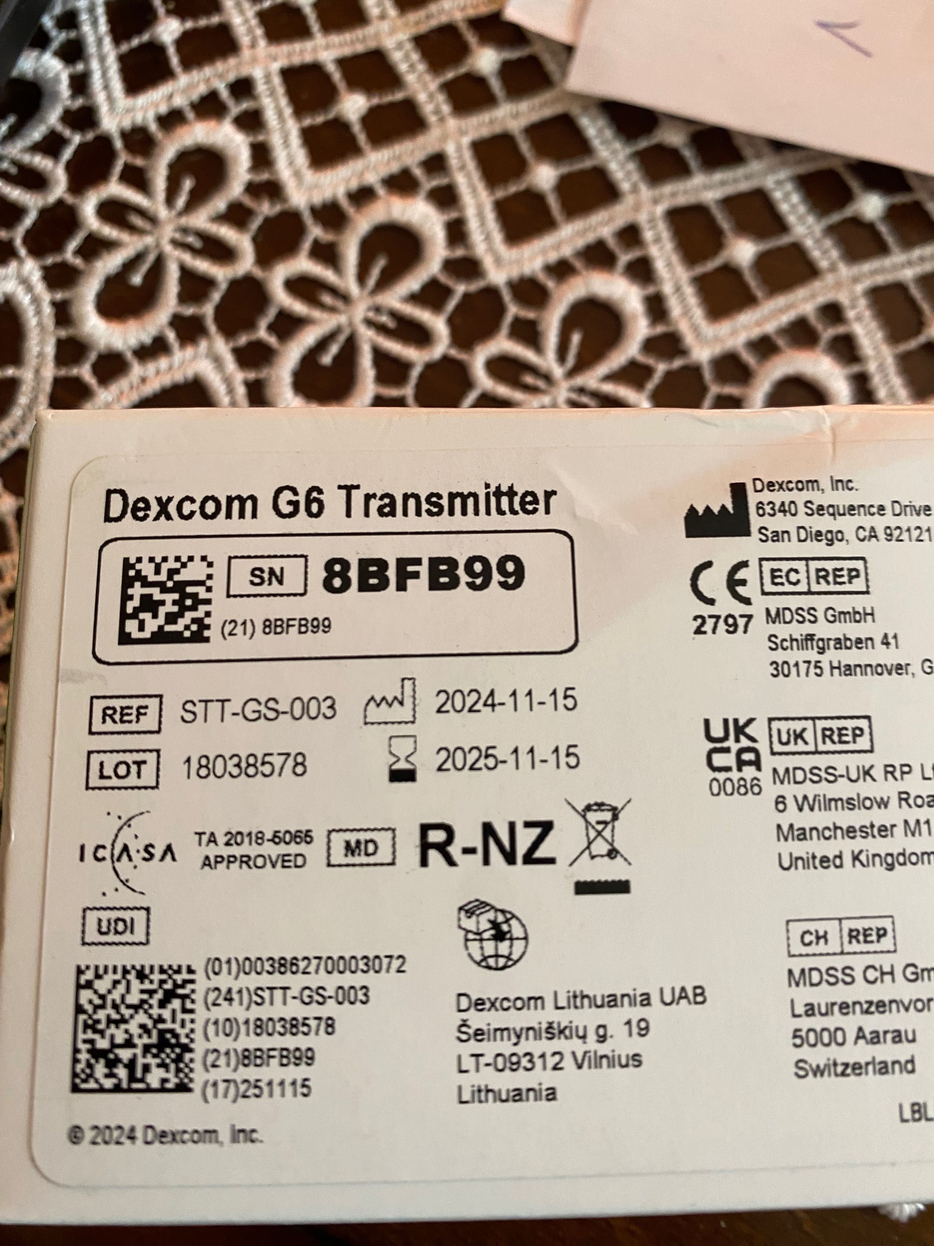 Tranmitter Dexcom g6