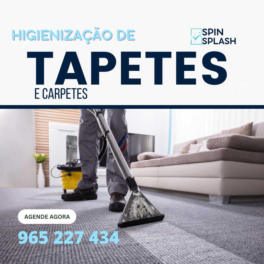 Limpeza e higienização de estofos, colchões, tapetes