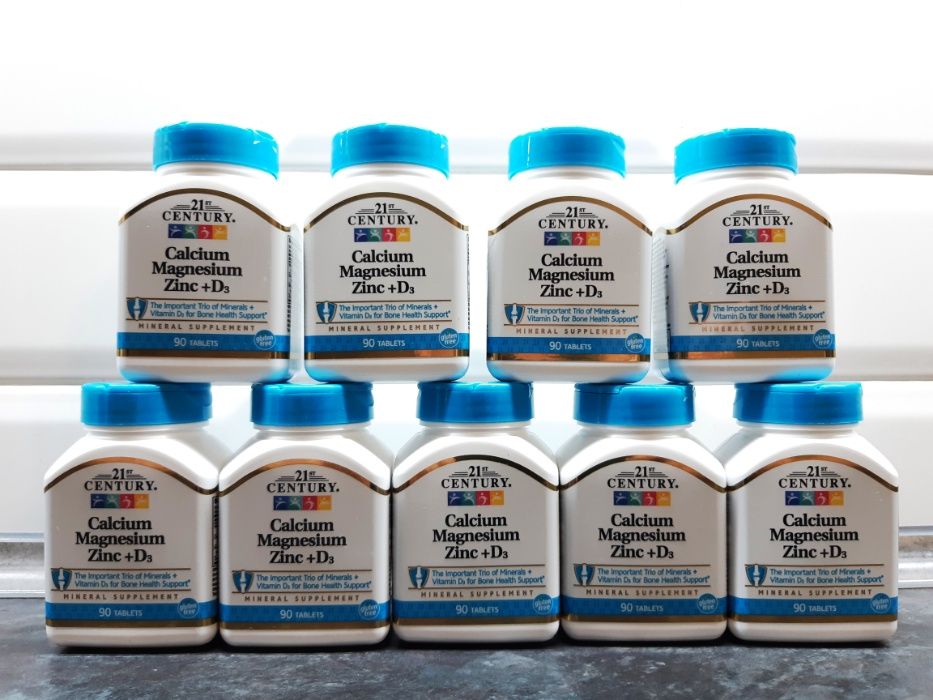 21st Century, Calcium Magnesium Zinc D3 (90 таб.), кальций магний цинк