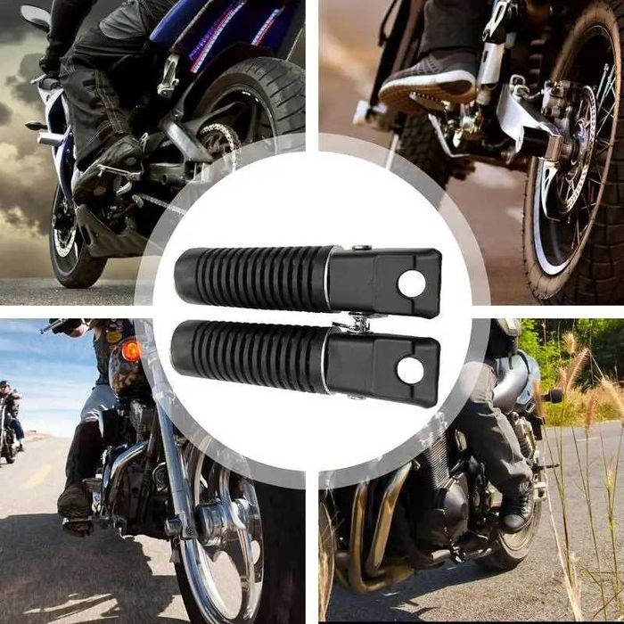 Par pousa pés traseiros universais borracha e aço moto