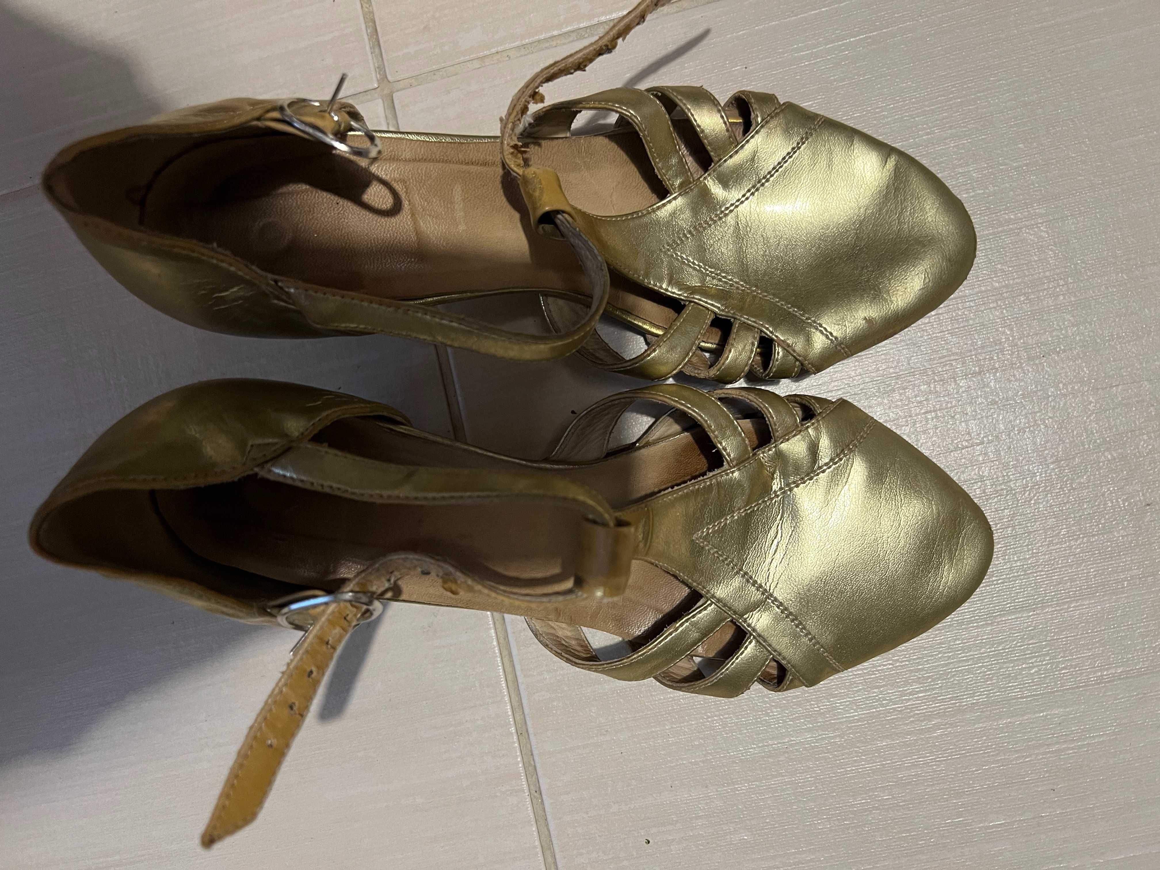 Туфлі Стандарт жіночі золоті  для бальних танців