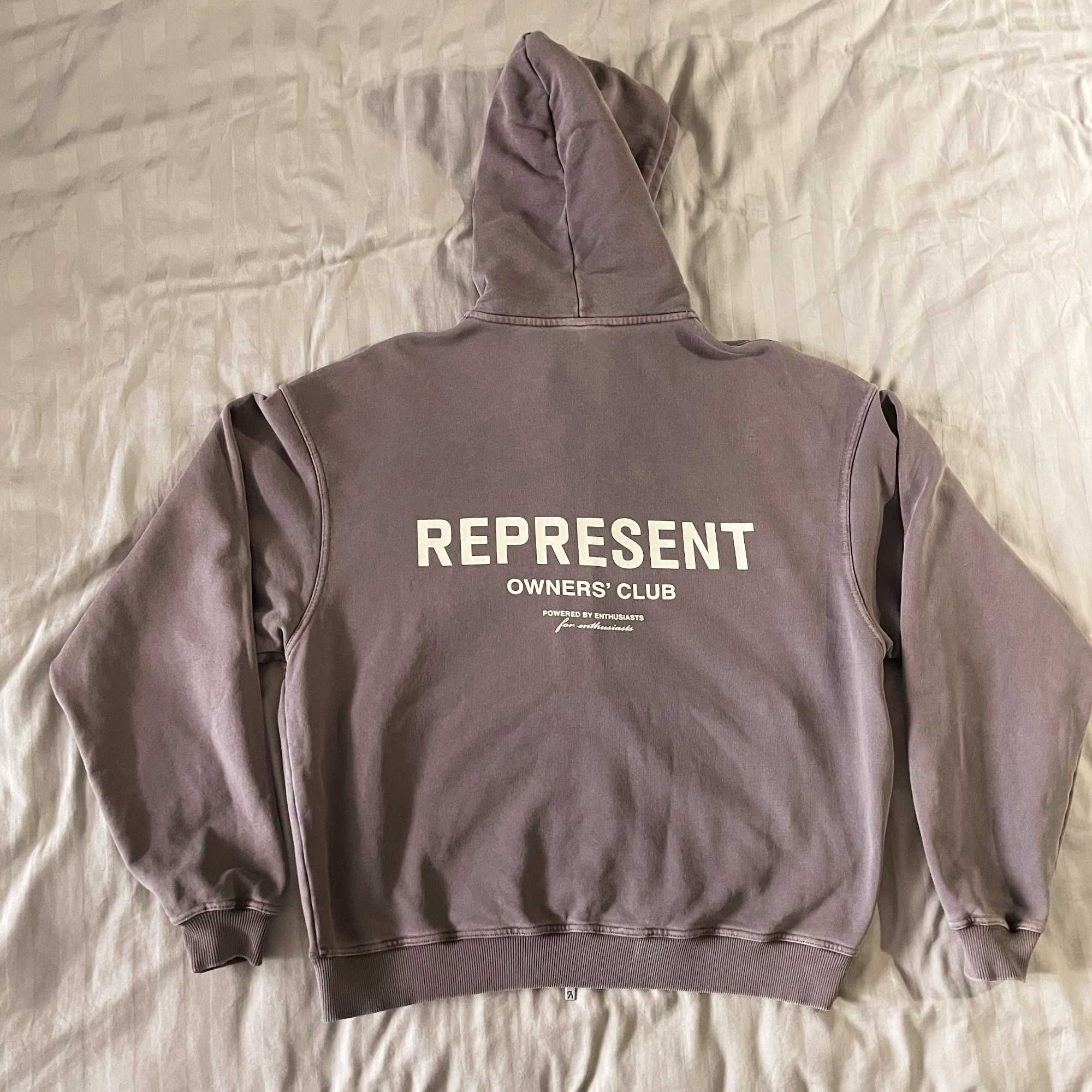 Худі Represent Owners Club - Zip Hoodie - Fog - Oversize