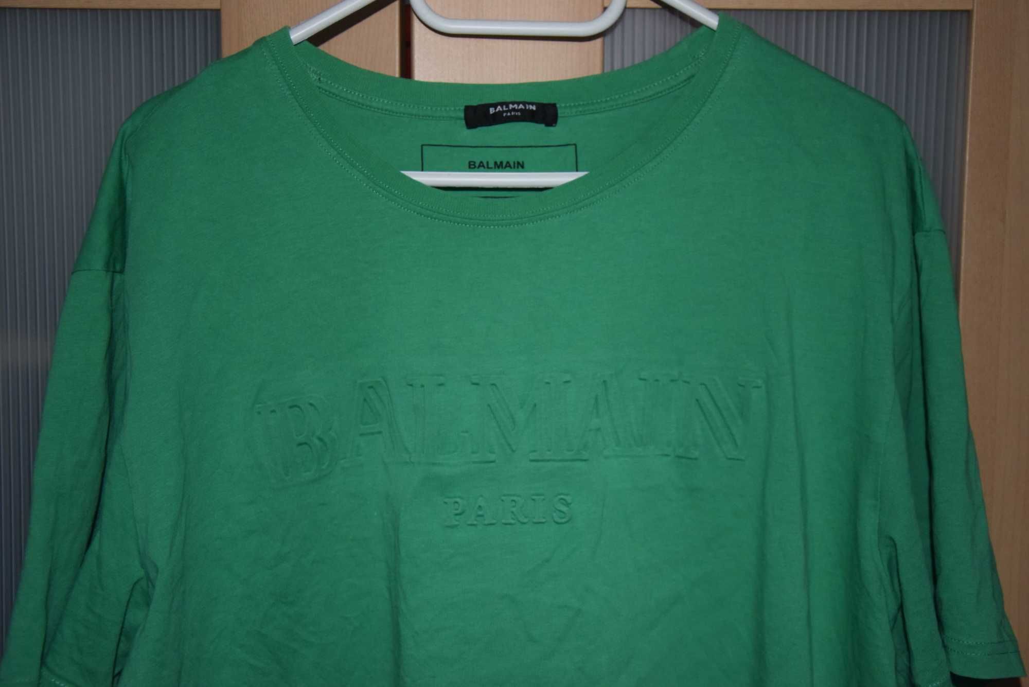 Balmain zielona bluzka t-shirt xl