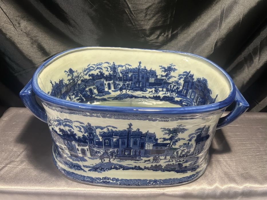 Victoria Ware duży pojemnik cachepot  Angielski ironstone blue & white