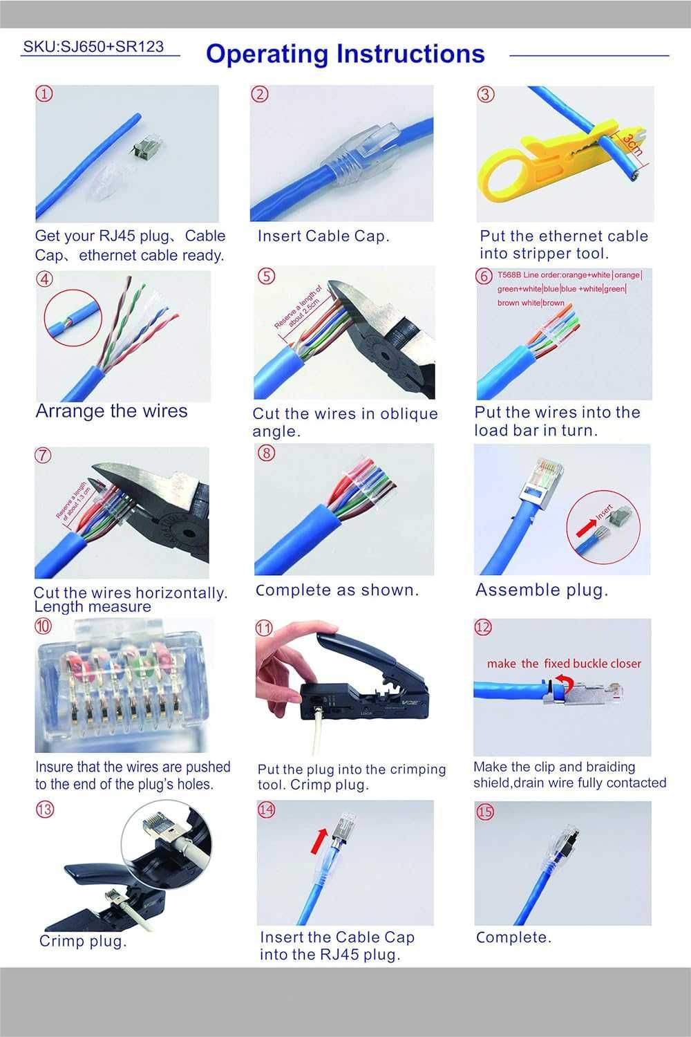 vce wtyczka rj45 cat6a cat7 niebieska 25szt