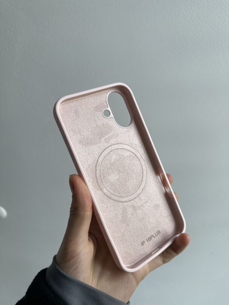 Szkło hartowane i etui silikonowe różowe MagSafe do iPhone 16 PLUS