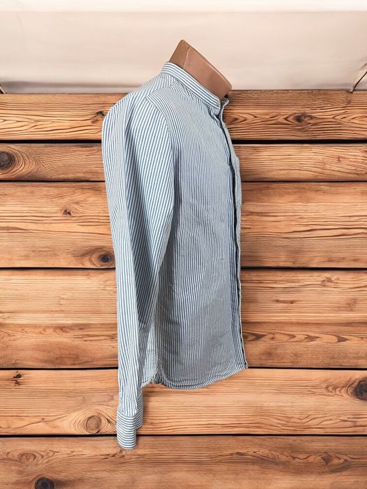 Knowledge Cotton Apparel roz. M męska koszula w paski ze stójką