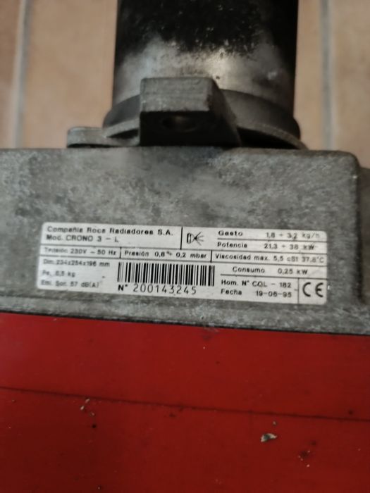 Queimador Rocca caldeira a gasóleo