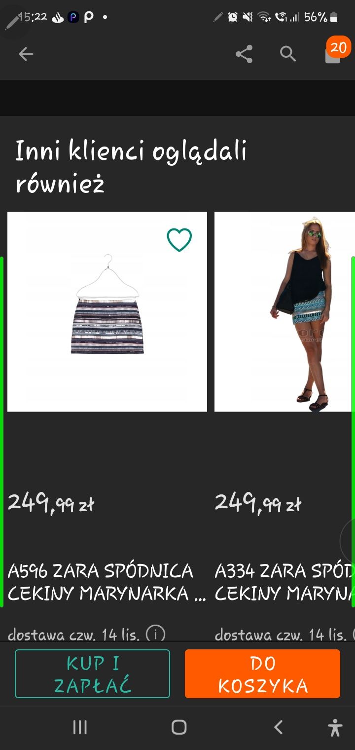 Spódnica cekiny Zara mini M