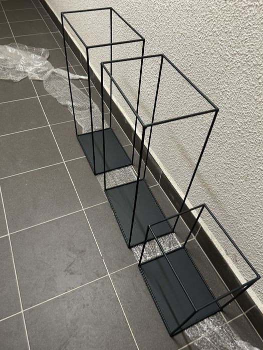 Metalowe grafitowe półki loftowy styl grafit ral półka loft komplet