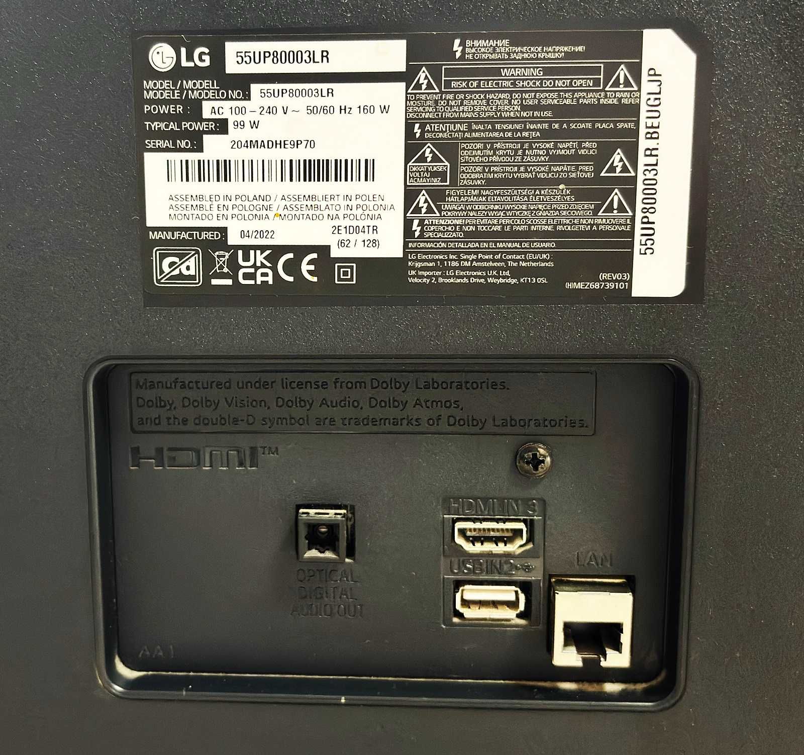 Telewizor LG 55UP80003LR 4K UHD KOMPLET