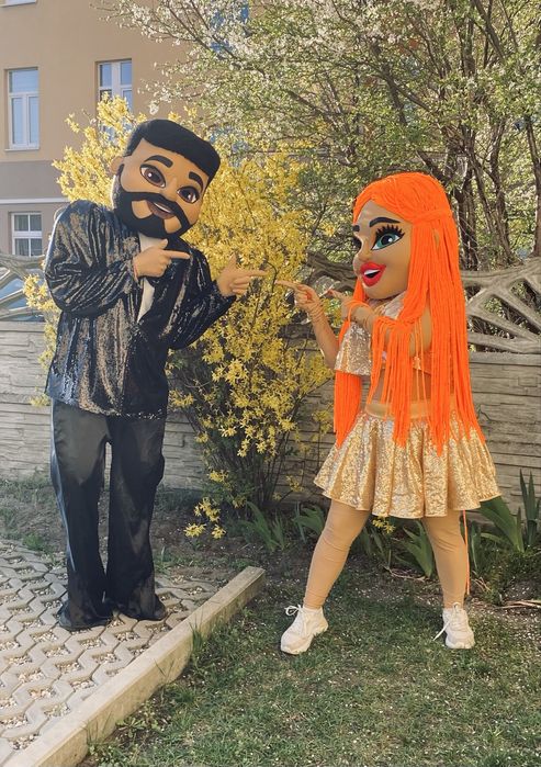 Helenka i Antonio, żywe tańczące maskotki , striptizer striptizeraka