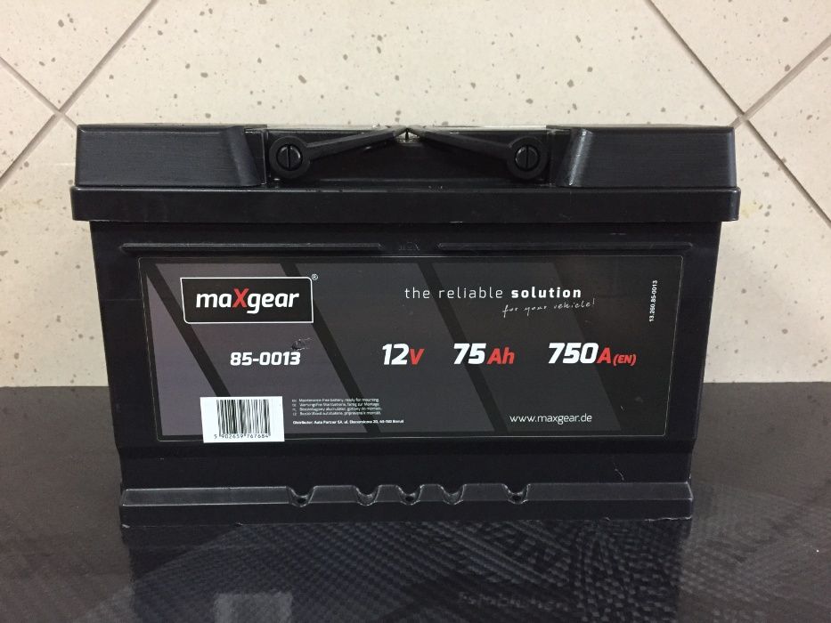 Akumulator MAXGEAR 12V 75Ah 750A Bezobsługowy L- 278x175x175