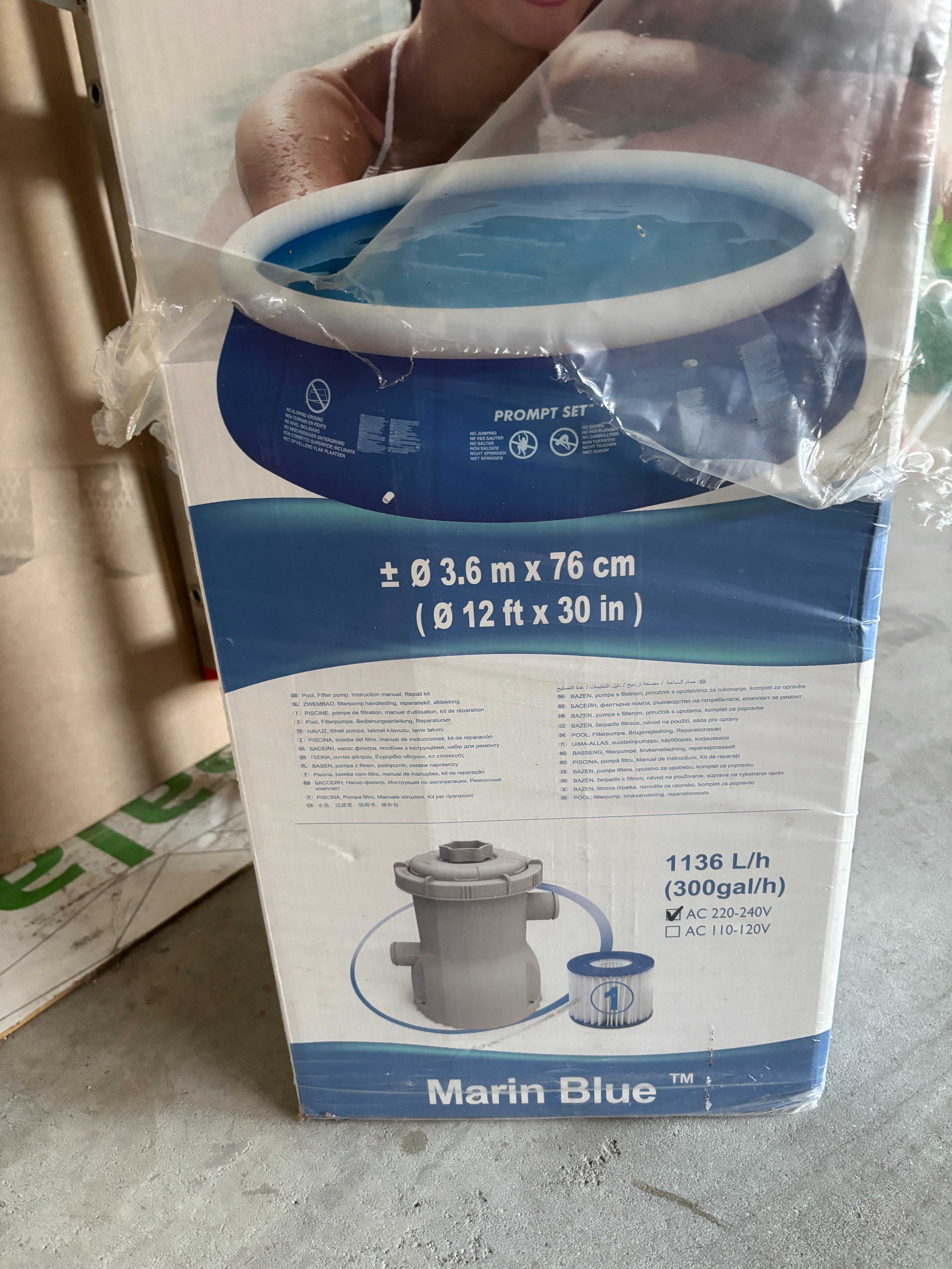 Piscina insuflável 3.6m diâmetro x 76cm altura com bomba