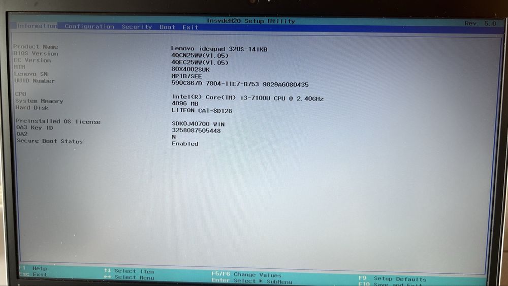 Laptop Lenovo ideapad 320S-14IKB
