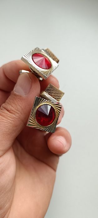 Spinki do mankietow z okresu PRL z lancuszkiem