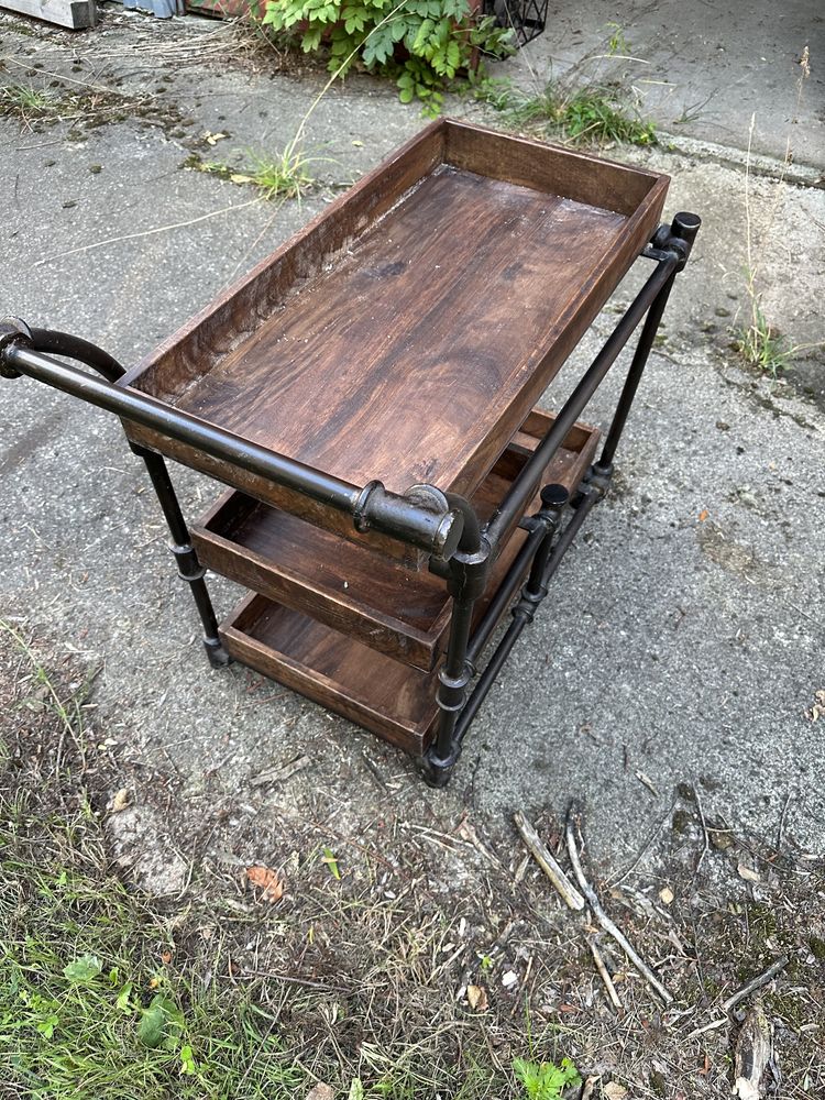 Wózek barowy metalowo-drewniany
