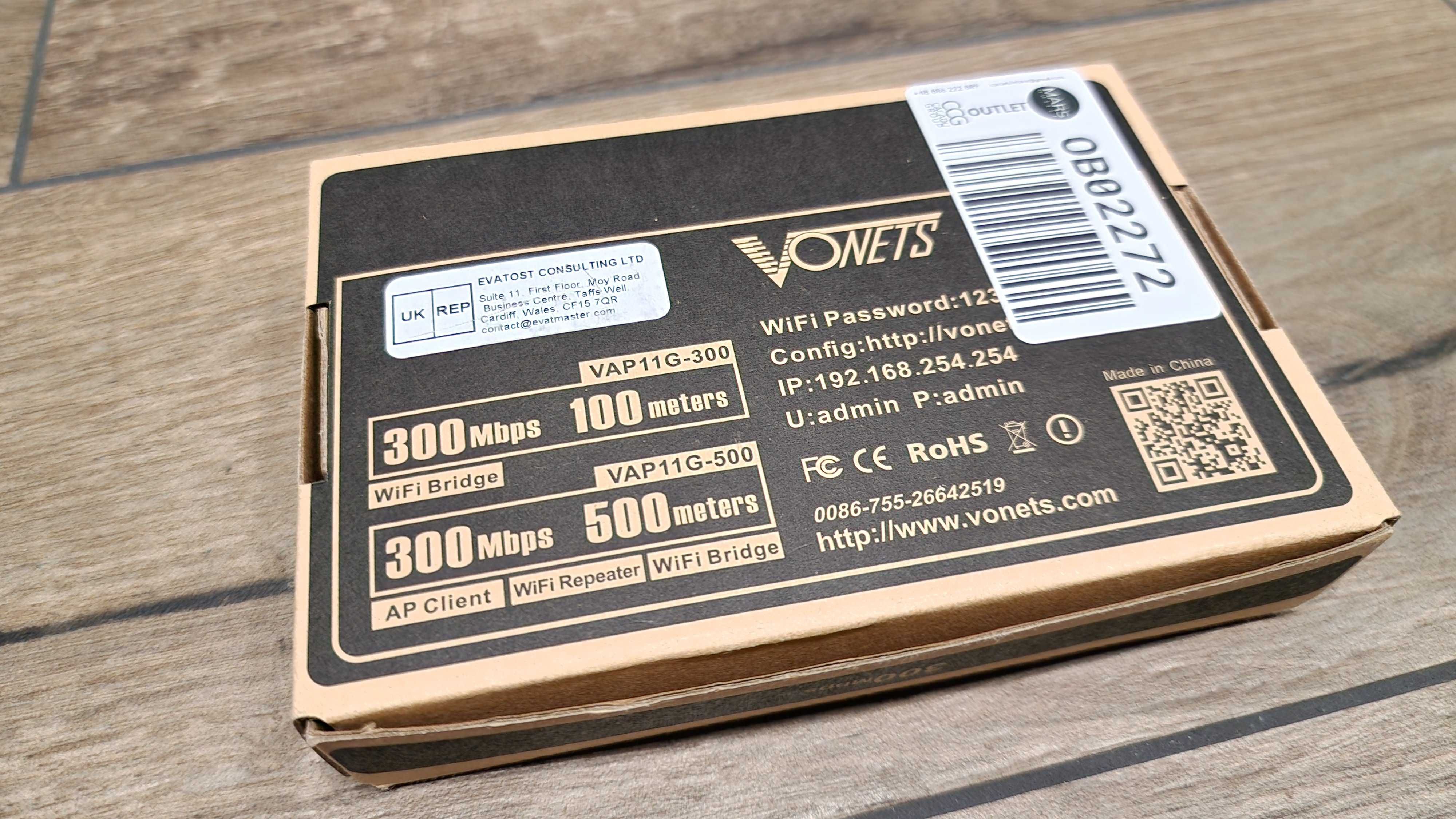 Vonets VAP11G-300 Wzmacniacz WiFi Repeater 300 Mb/s USB RJ45