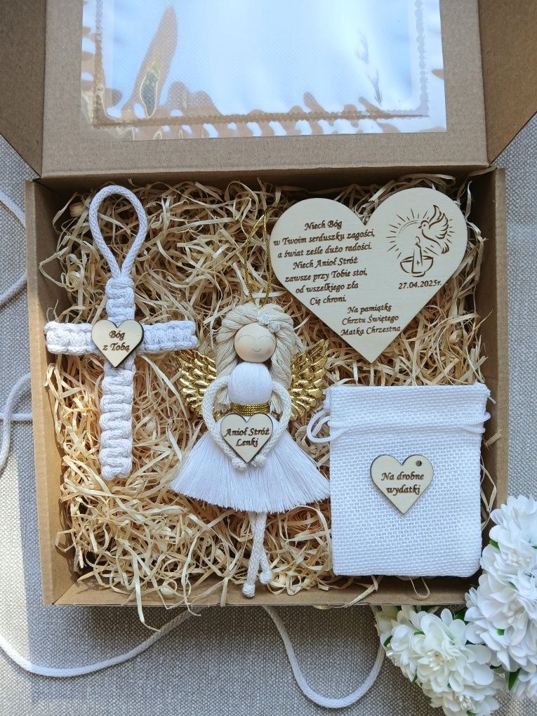Pamiątka chrztu świętego box prezentowy prezent na chrzest