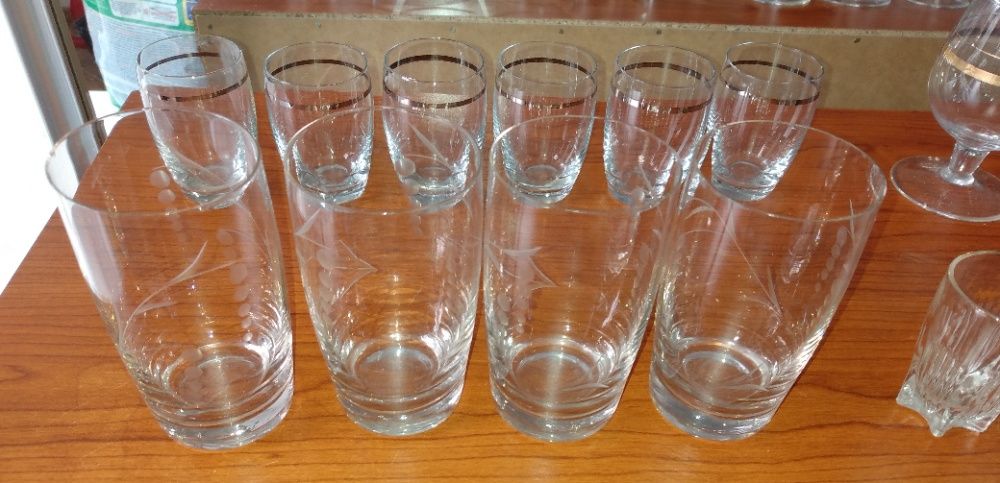 Szklanki, kieliszki PRL, vintage