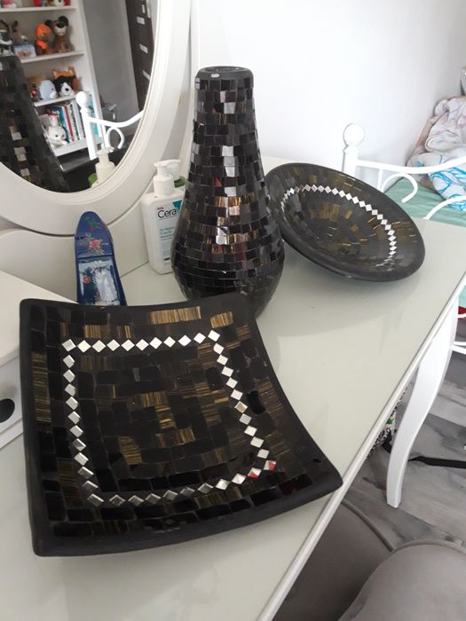 Komplet wazon i dwie patery mozaika