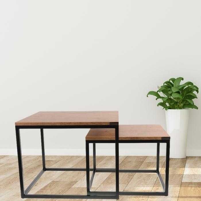 Stolik kawowy, stolik metalowy, loftowy stolik czarny
