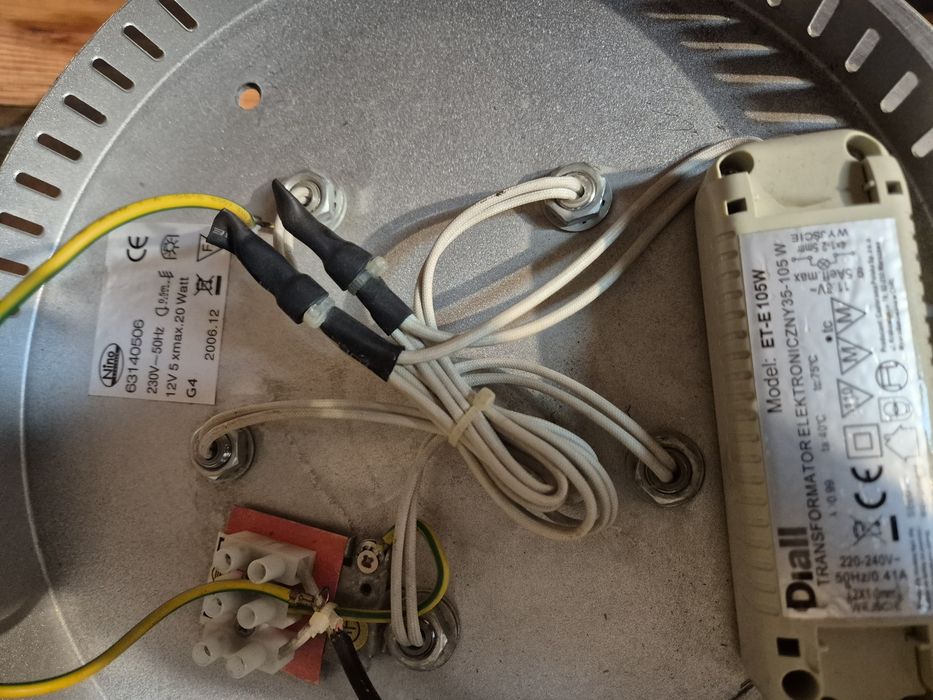 Żyrandol chrom i szklane sople