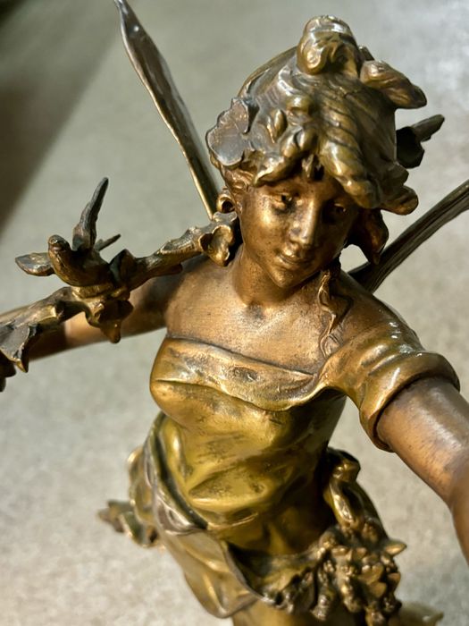 Wyjątkowa Duża Rzeźba Figura Nimfa Leśna Louis Moreau Francja XIX wiek