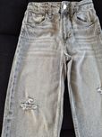 Spodnie jeansowe szare  z dziurami H&M