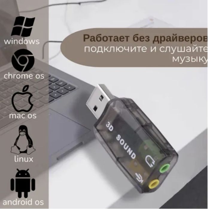 Внешняя звуковая карта USB, термопаста