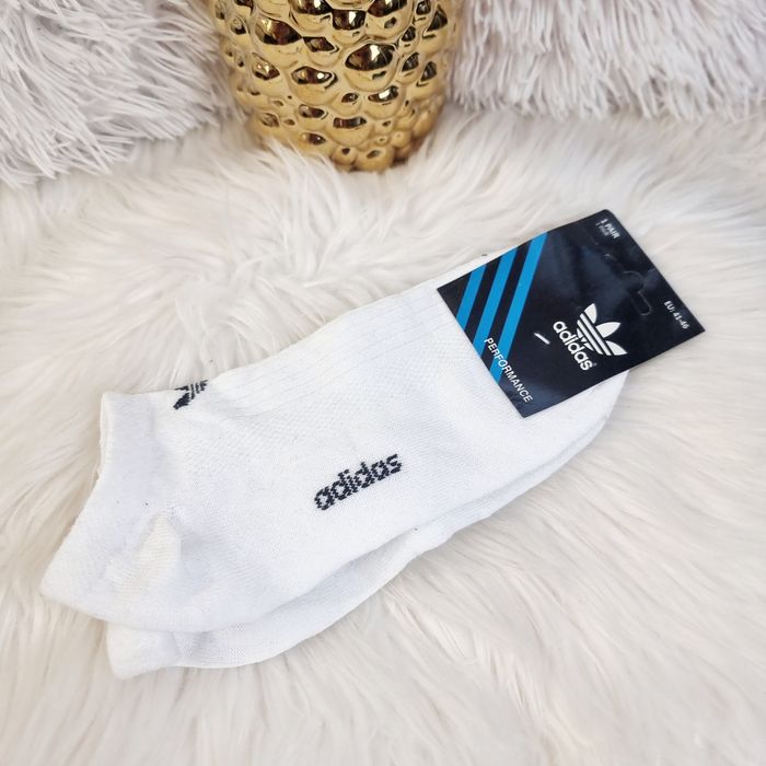Adidas Skarpetki stopki logowane bawełniane uniseks białe