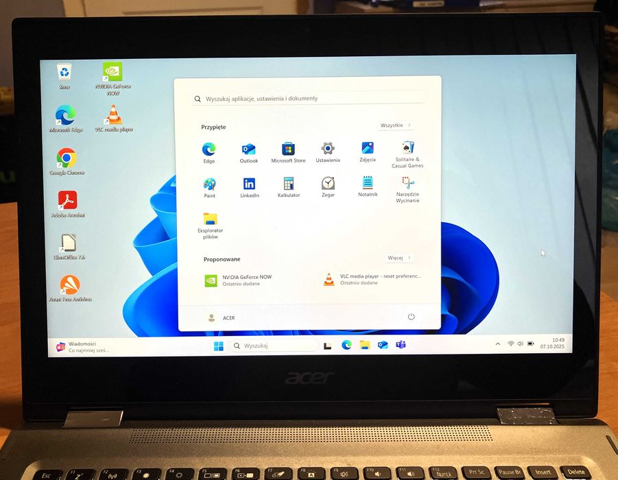 DOTYKOWY Laptop TABLET ACER Intel® Core™ i5-8th 8GB 256GB USB-C™ FHD