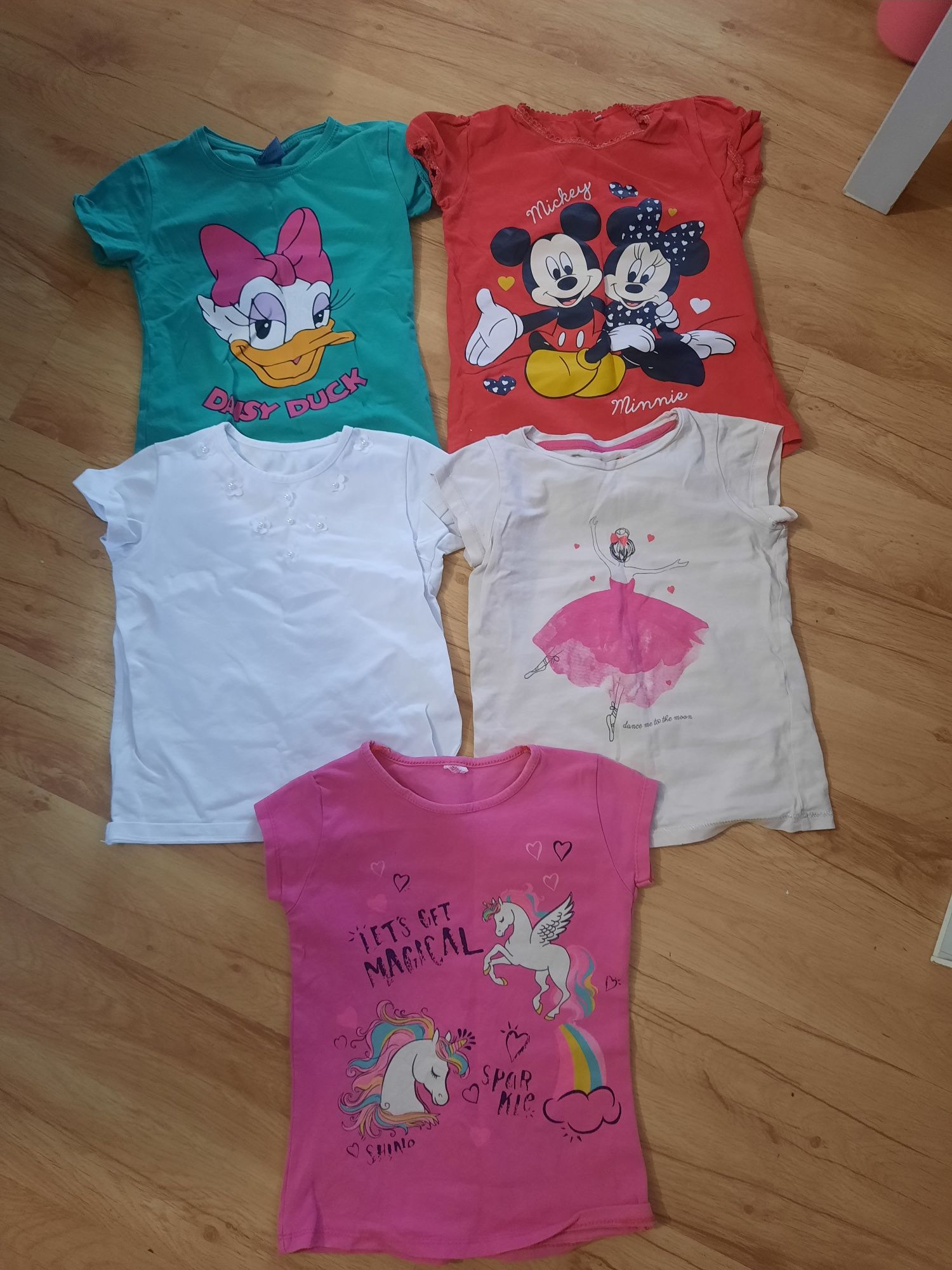 Koszulki dla dziewczynki 110 zestaw lato