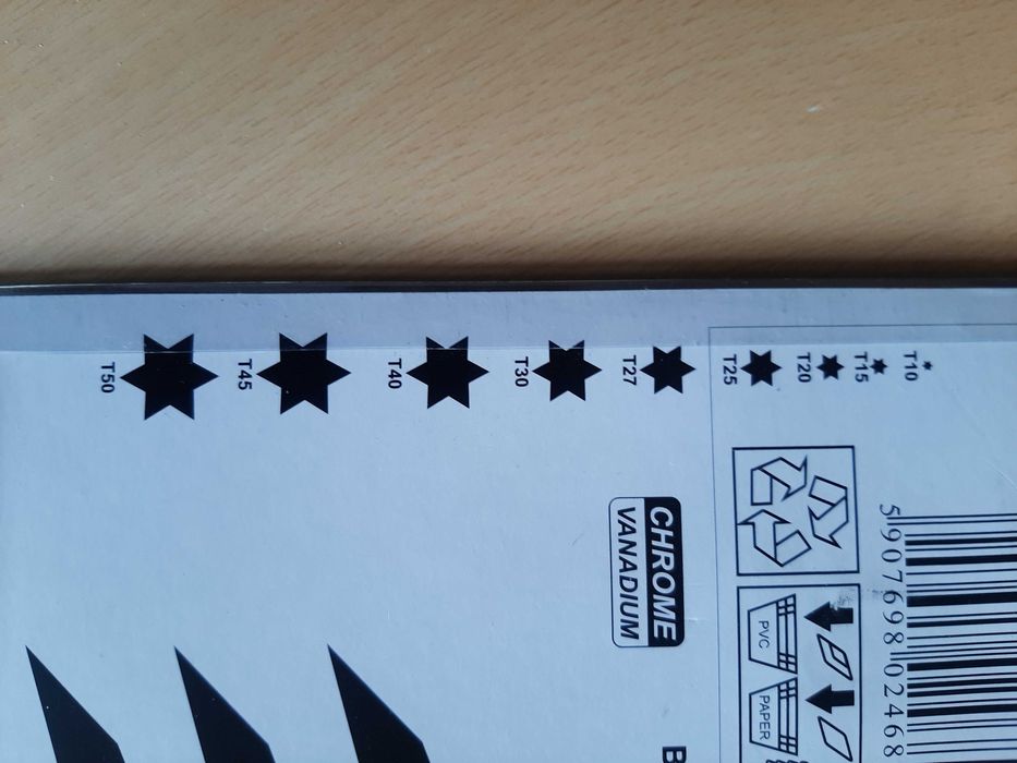 Nowy Zestaw kluczy klucze Imbusowe Imbusy TRX Torx  T10-T50 9szt chrom