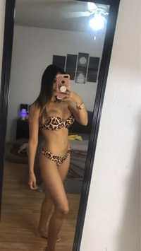 Bikini brazyliany stringi brazylian strój kąpielowy panterka 38