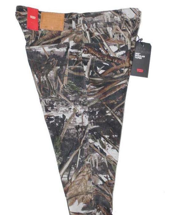 Sztruksy Levi's 502 męskie moro kamuflaż nowe oryg. Levisy - W32/L30