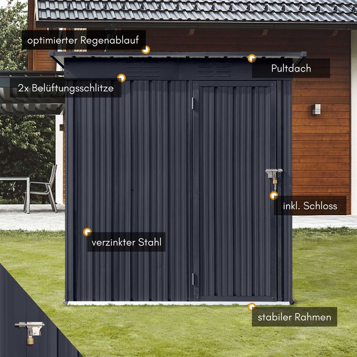 Domek ogrodowy narzedziowy blaszaka 165x86x174cm
