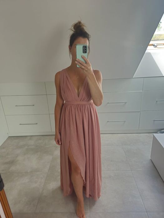 Sukienka LOU Luna pudrowy roz 38