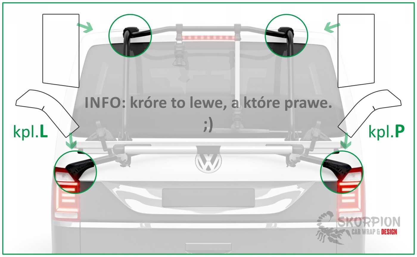 Naklejki Ochronne bagażnik rower. VW T5 T6