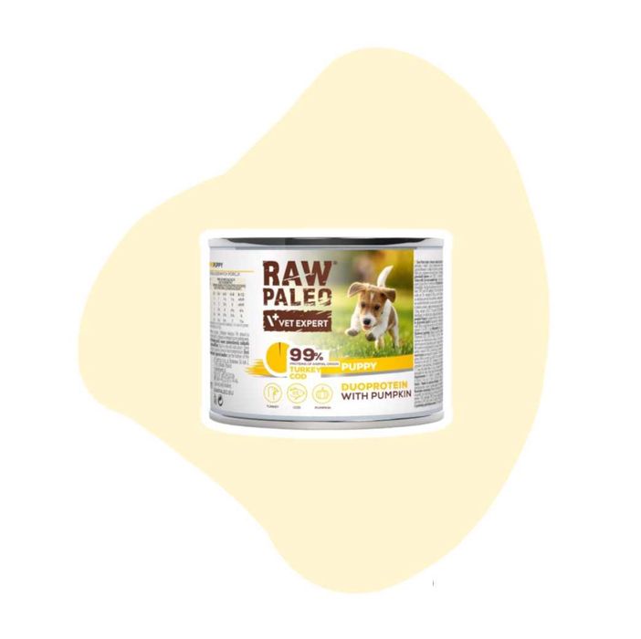 Raw Paleo Puppy Turkey&Cod Indyk Dorsz 6x200g Duoproteinowa