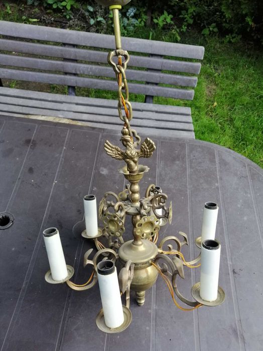 Żyrandol Księstwo Warszawskie ,6 punktów świetlnych, brąz