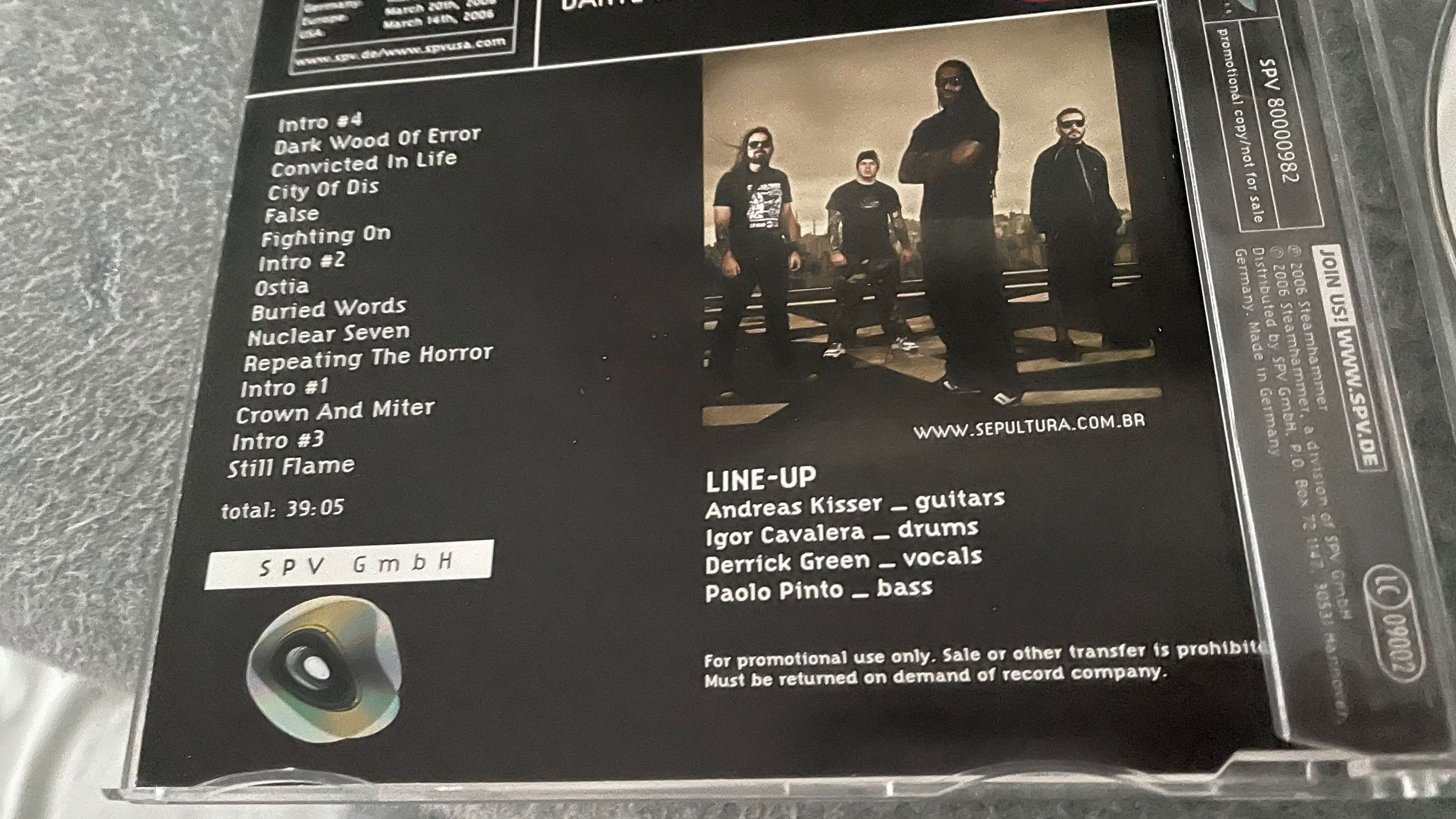Sepultura ‎– Dante XXI - cd promo