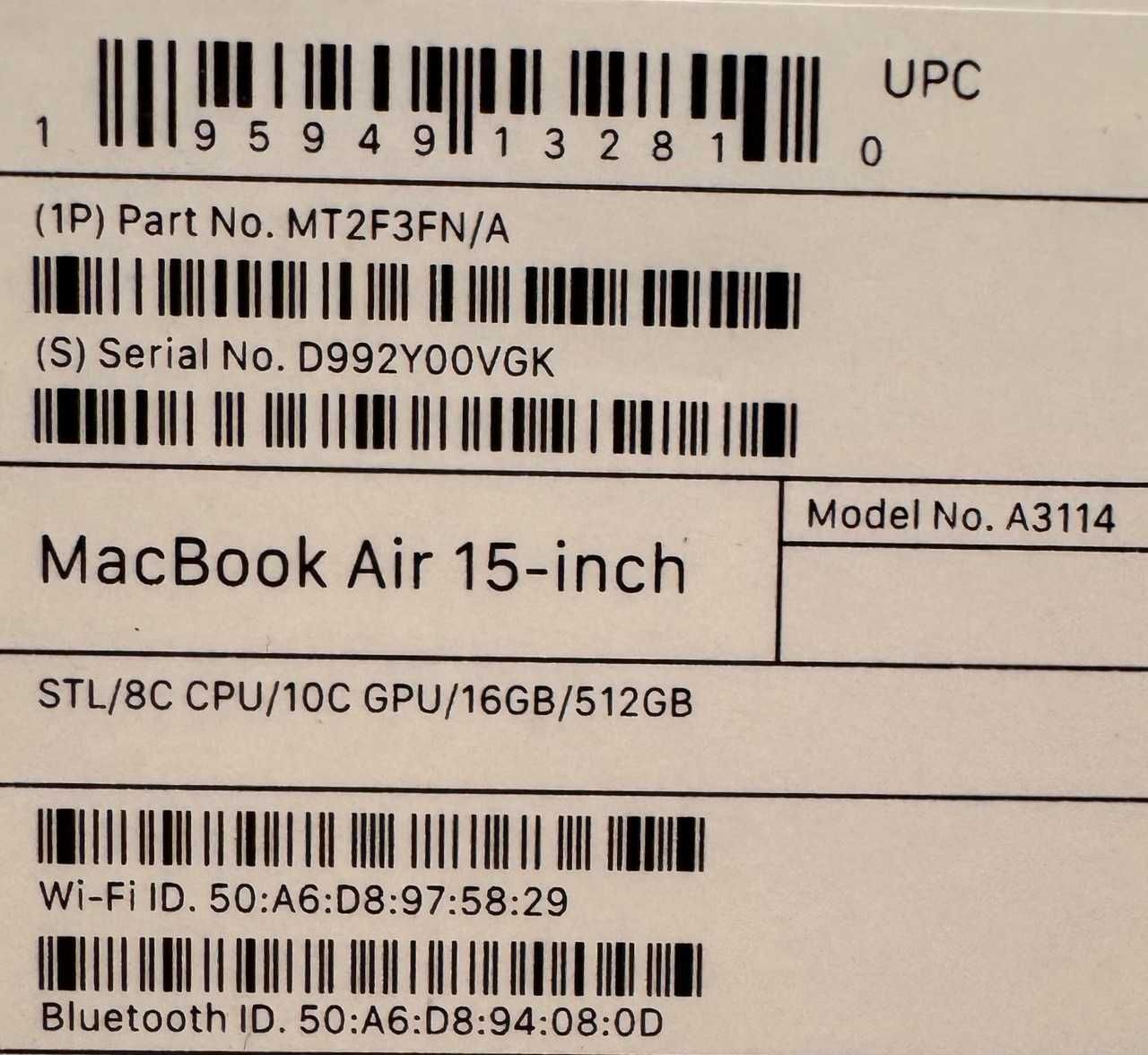 Apple MacBook Air 15 m3 16GB 512GB okazja jak nowy szkło na ekranie