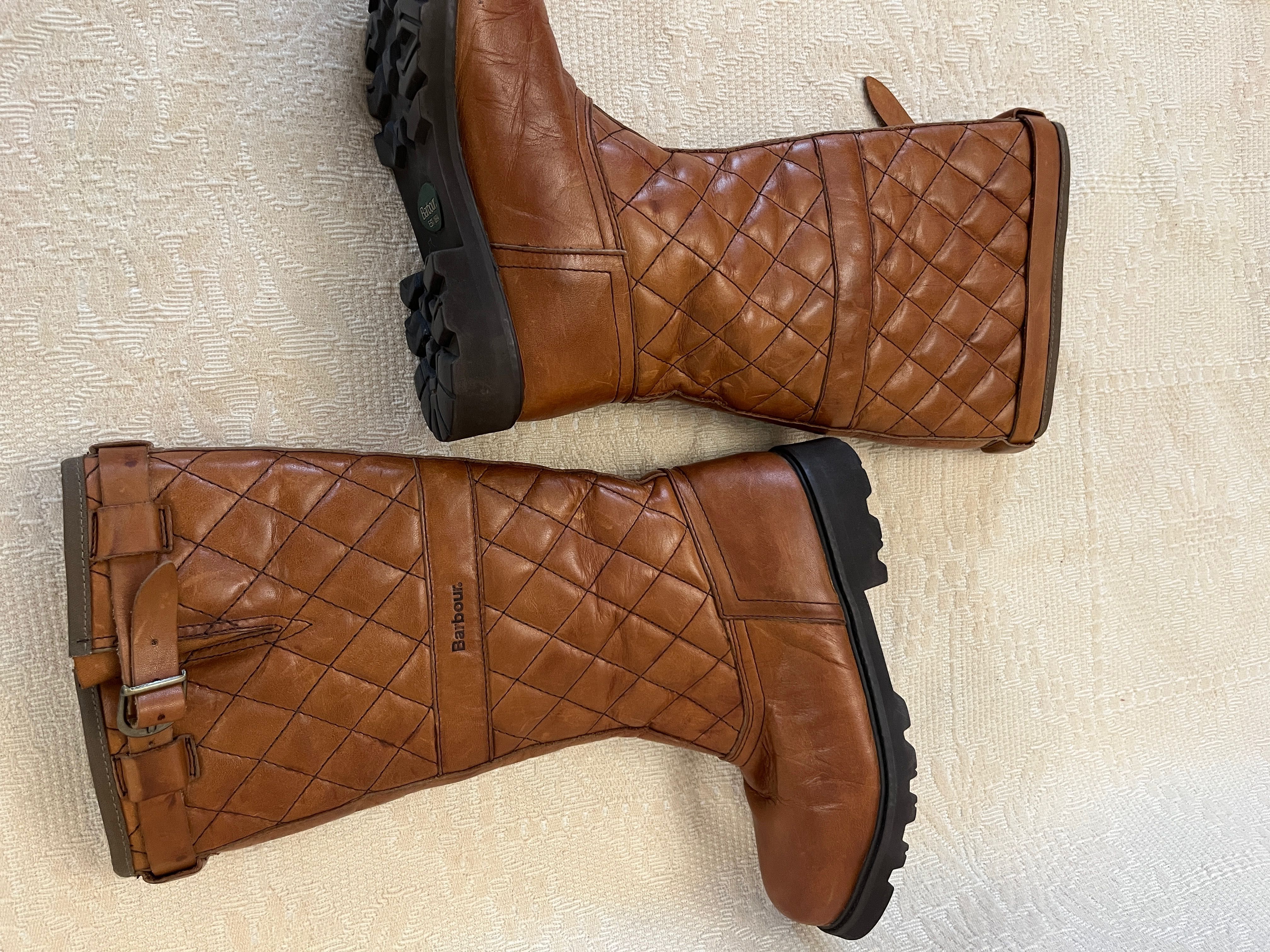 Barbour skórzane kozaki damskie