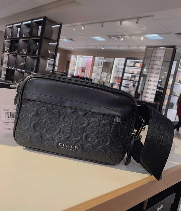 Сумка кожаная через плечо Coach New York мужская сумка на плече кожа